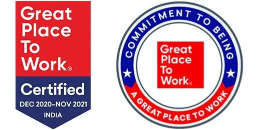 Great Place to Work and Commitment to Being a Great Place to Work badges